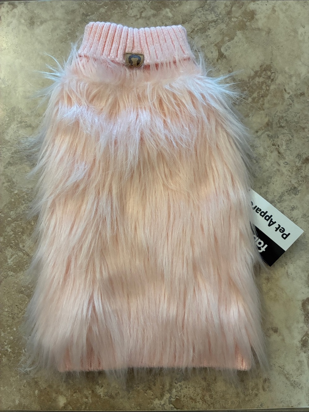 Fabdog Faux Fur Pink Dog Sweater - Soft Blush soft chic posh NEW